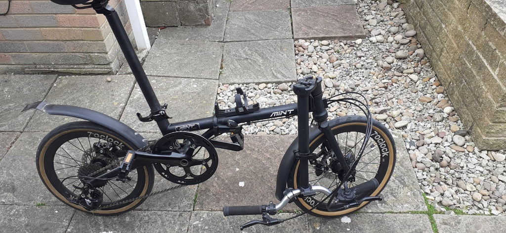 MINT bike 9 Speed Folding Bike with 16 Inch 349mm Wheels with disc brakes.