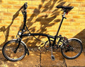 Brompton Foldable Folding Bike 16in Wheels Black/Silver Mudguards Rim Brakes 6sp