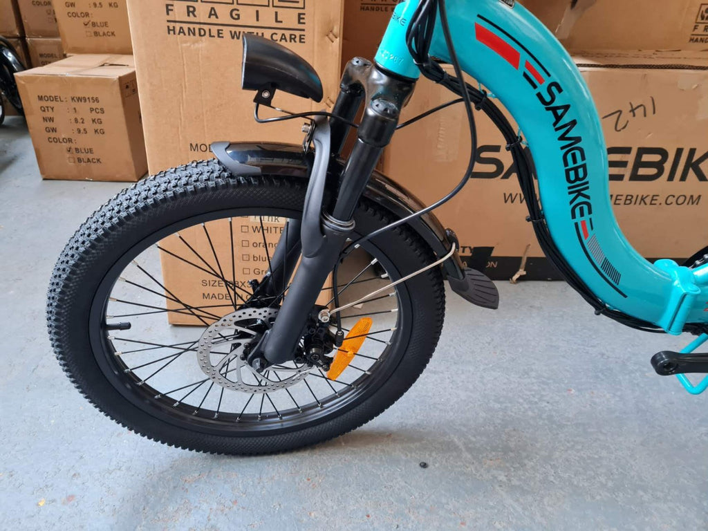 20" Portable Commuter Bike 36V 12AH Folding City Bike 7 Speed -CY20R Light Blue