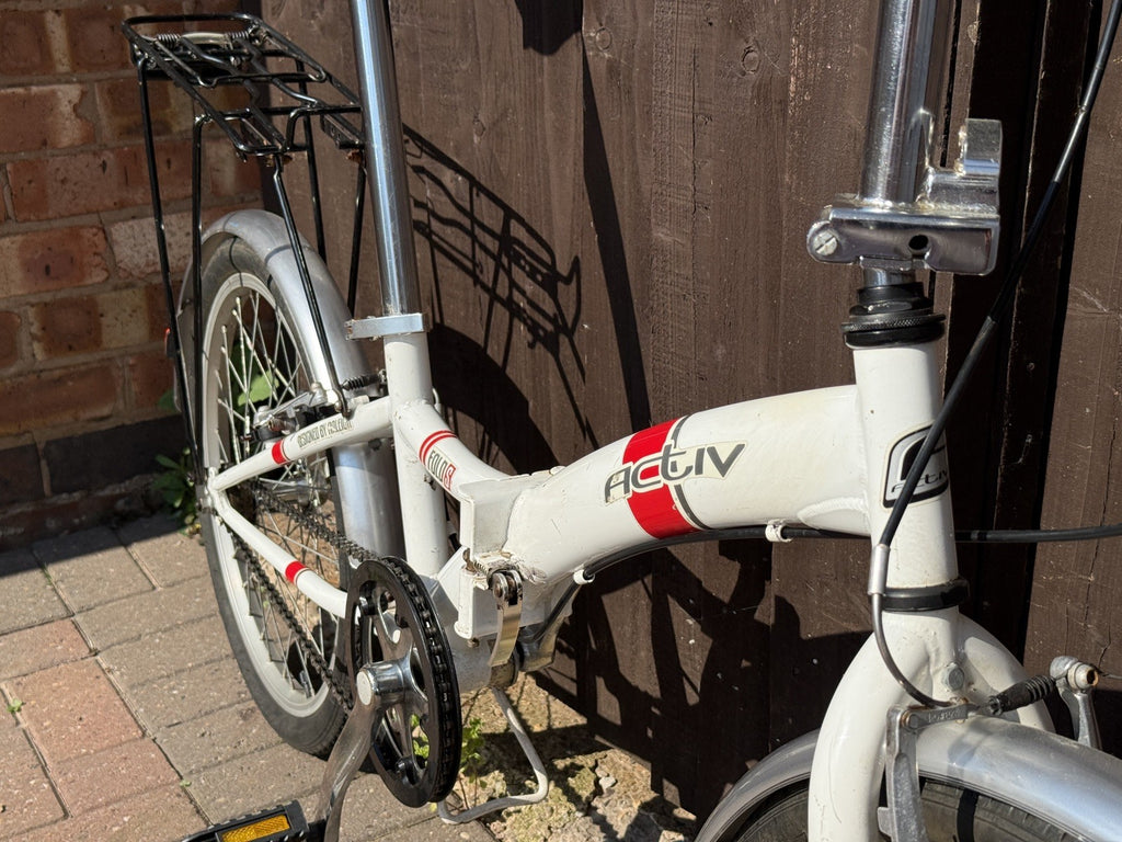 Activ Fold S folding single speed bike bicycle with additional rack White