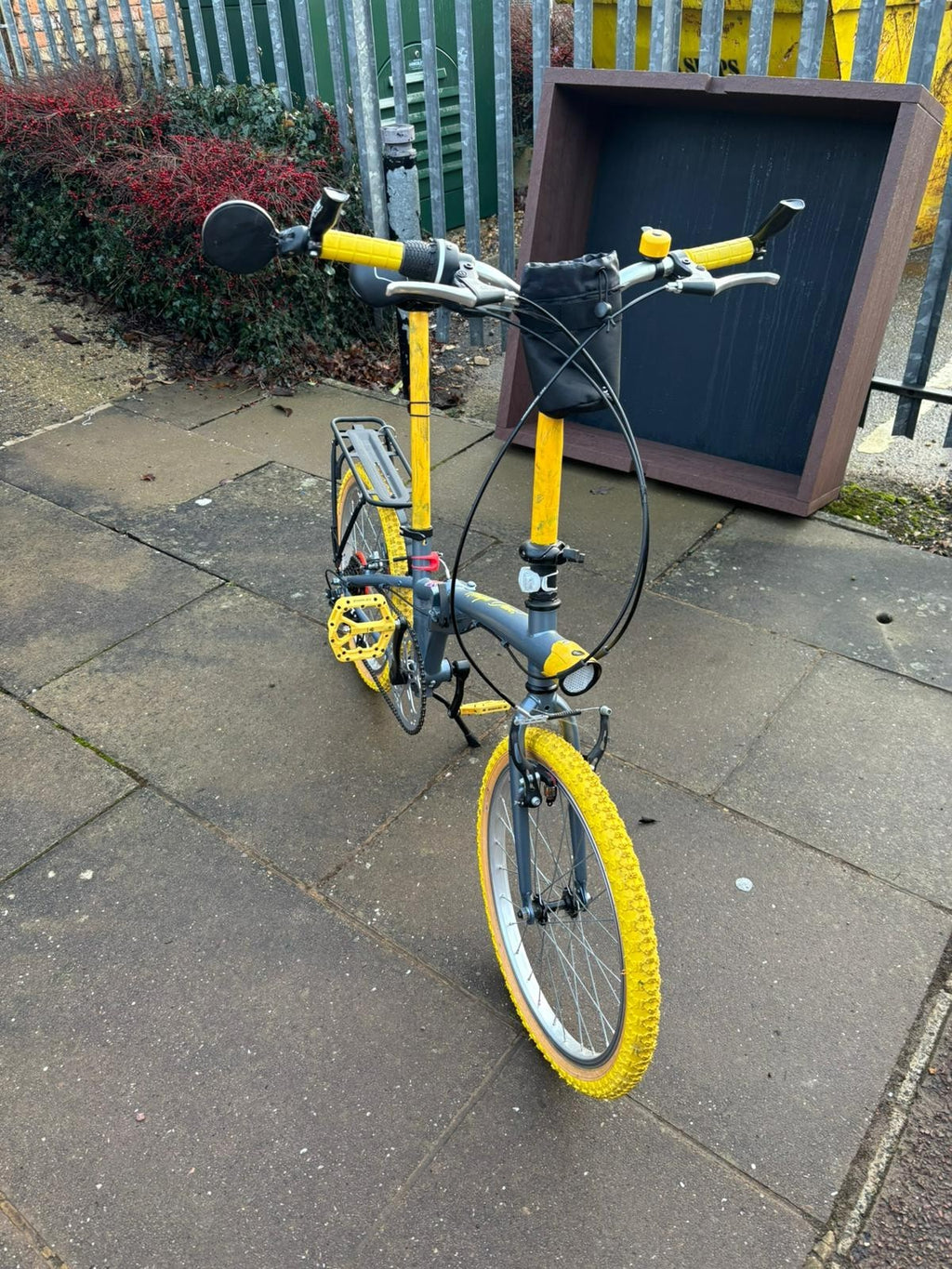 Yellow and Steel Blue Folding Bike — 16" Wheels...Only Fools and Horses inspired