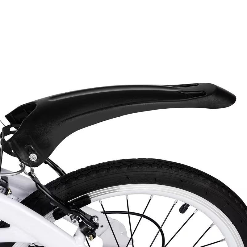 20" Folding Bike – 6 Speed, Lightweight, Portable – White