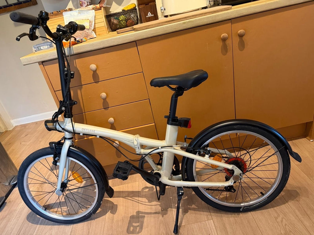 Unused Btwin Folding Bike Cream Colour