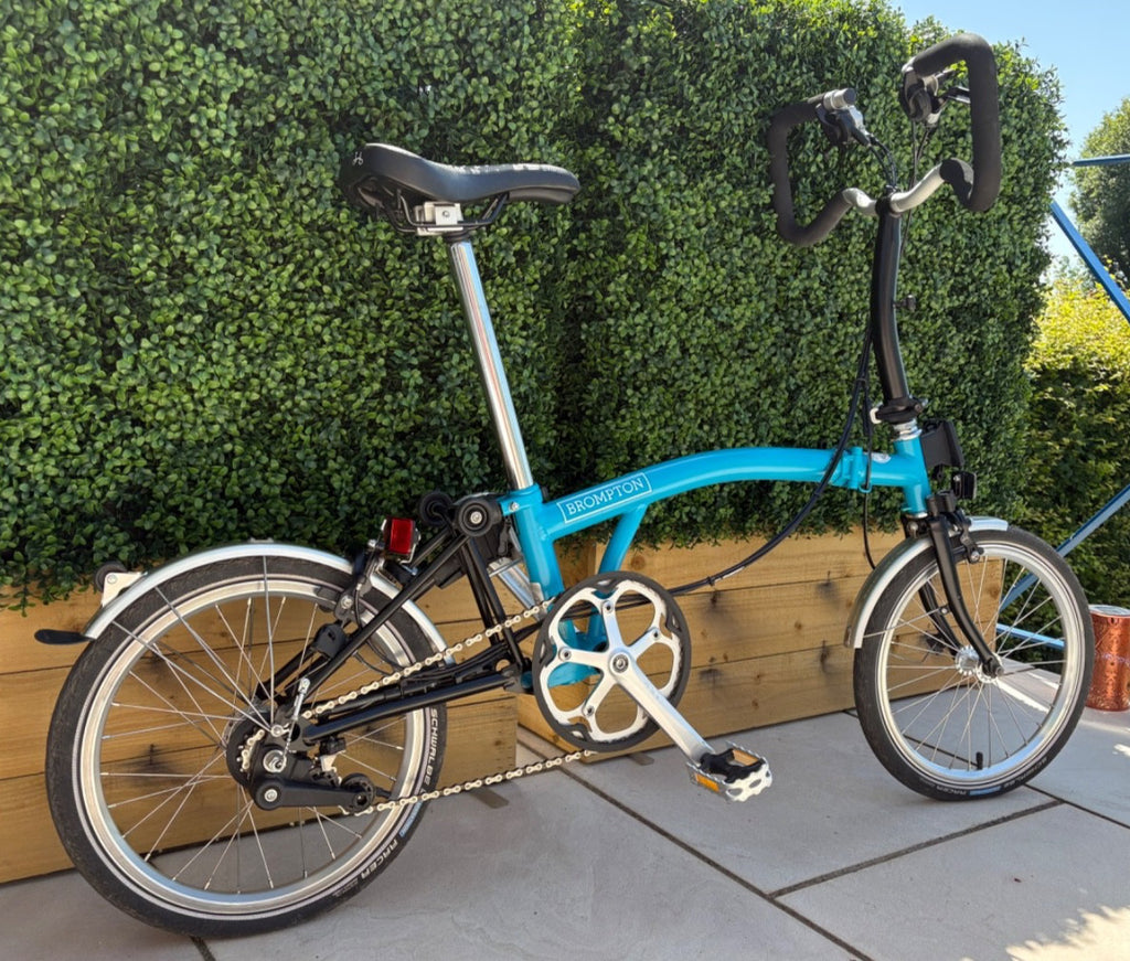 Brompton P6L 2018 6-Speed Folding Bike - Lagoon Blue - Immaculate Condition