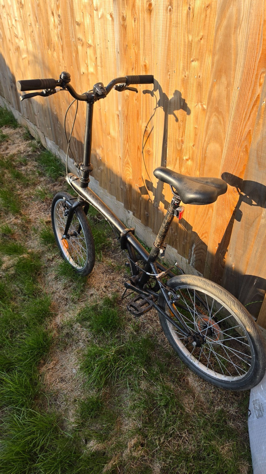Oxylane Folding Bike Black 6 Speed Commuter Bicycle