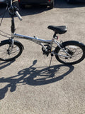 Cross CRF500 20 inch Wheel Size Unisex Folding Bike - White (with Pump)