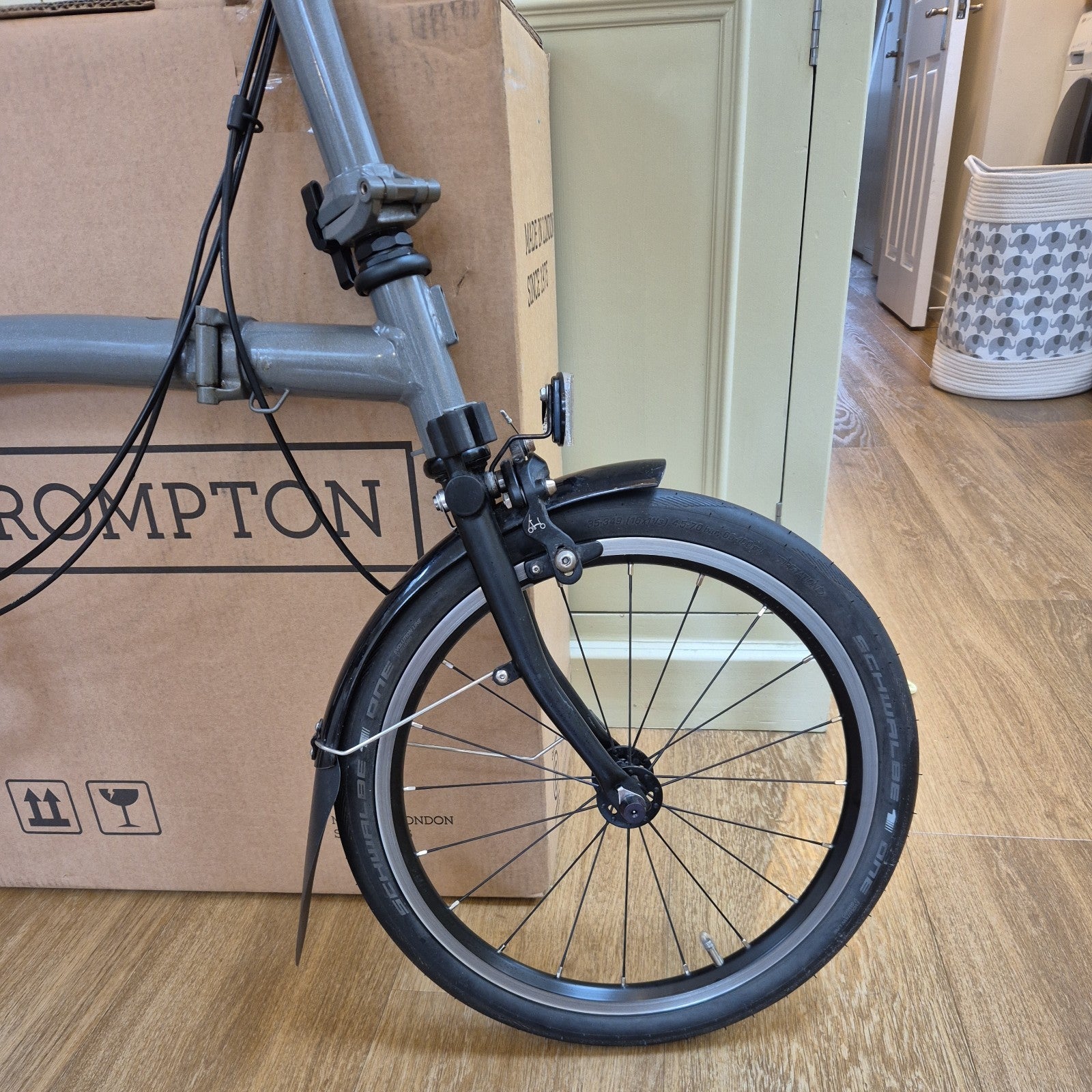 Brompton P Line 4 Speed Titanium Folding Bike Silver Black