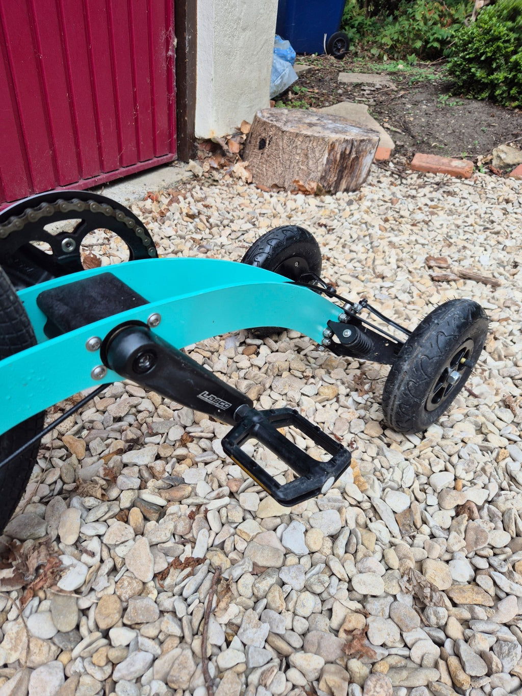 half bike stand-up pedal powered folding trike