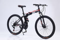 26 Inch Black Red Foldable Bike, 24 Speed, Disc Brakes, Front suspension 297-298