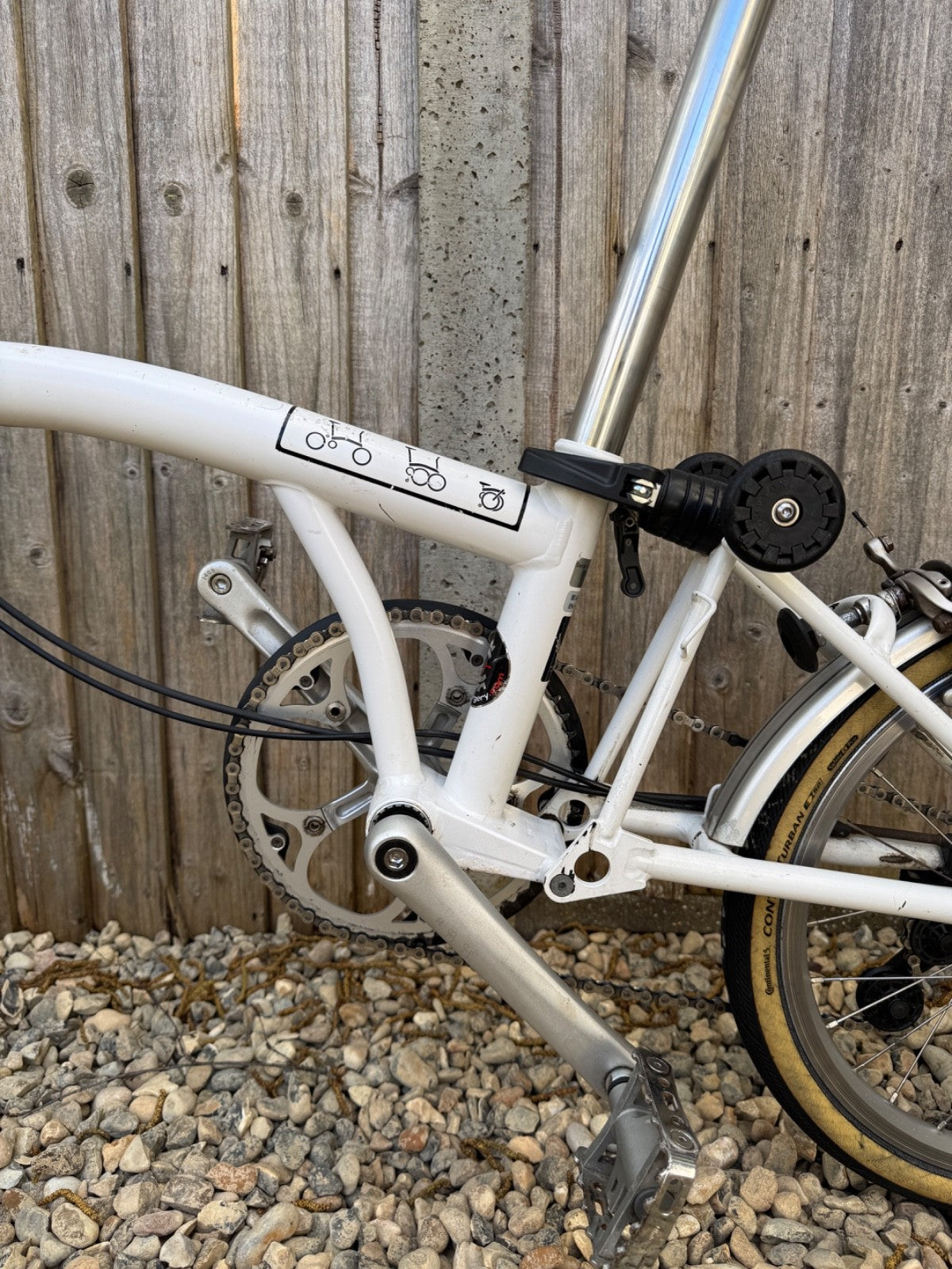 Brompton S2L Folding Bike White Good Condition