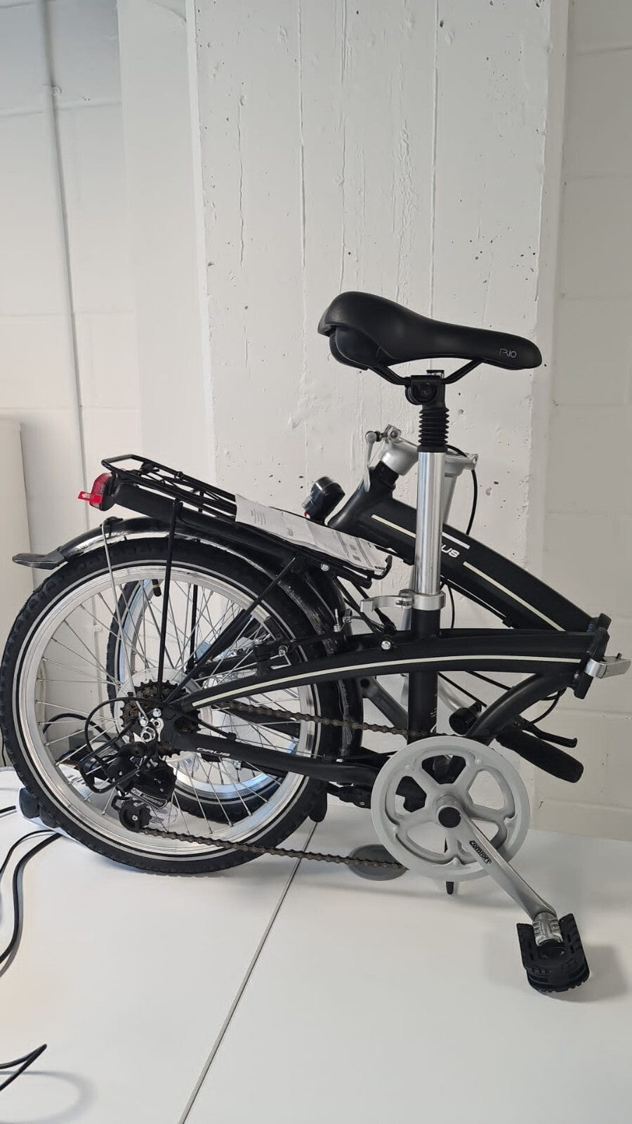 ORUS 20" Lightweight Alloy Frame 7 Speed Classic Folding Compact Bike - Black