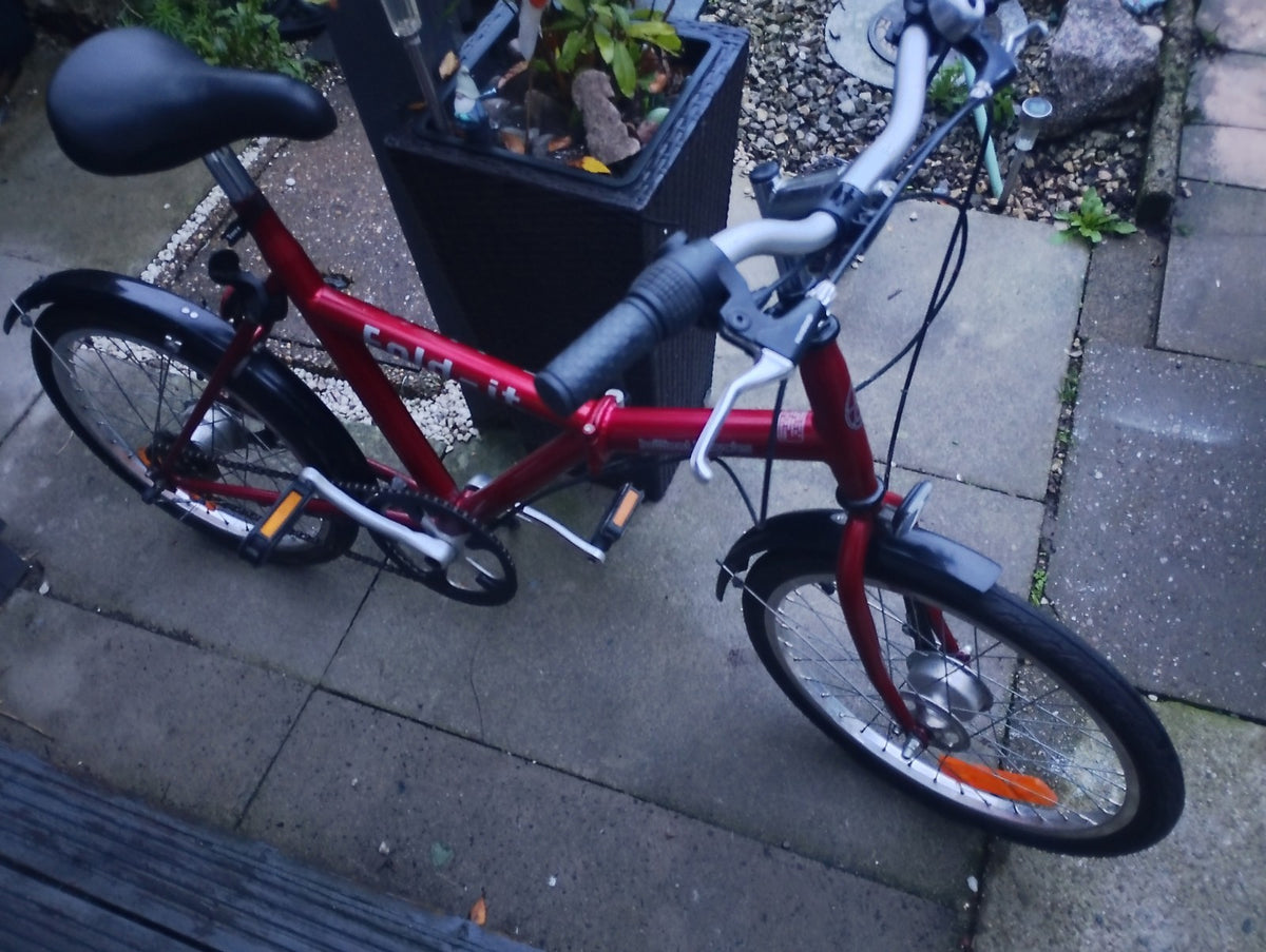 Brilliant Bikes Fold-it Folding Bike 20in 16in Frame 3-Speed Hub Gears Red