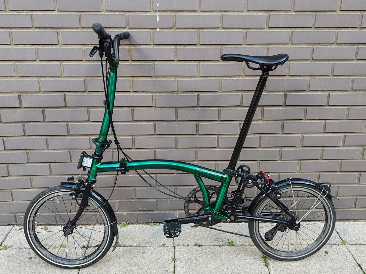 Brompton P Line 4 Speed 2023 – Emerald Green Lacquer High Handlebar Lightweight