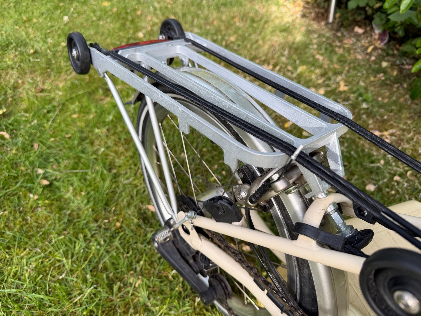 Brompton S6R Folding Bike 6 Speed Ivory Cream with Rack & Brooks Saddle