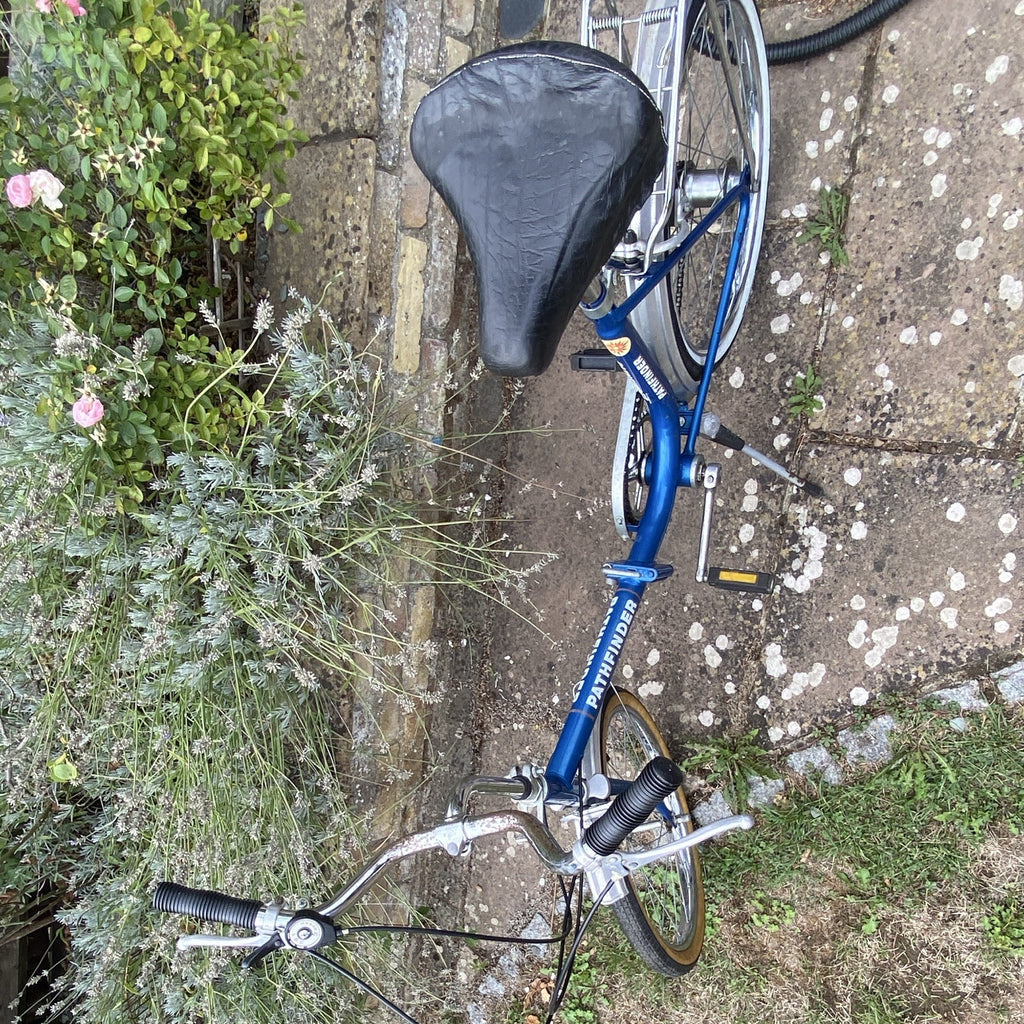 Phoenix Pathfinder Single Gear Foldable Bike with Rear Rack Blue