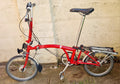 Brompton M6R 6 Speed Folding Bike Red Rear Rack Mudguards UK Made