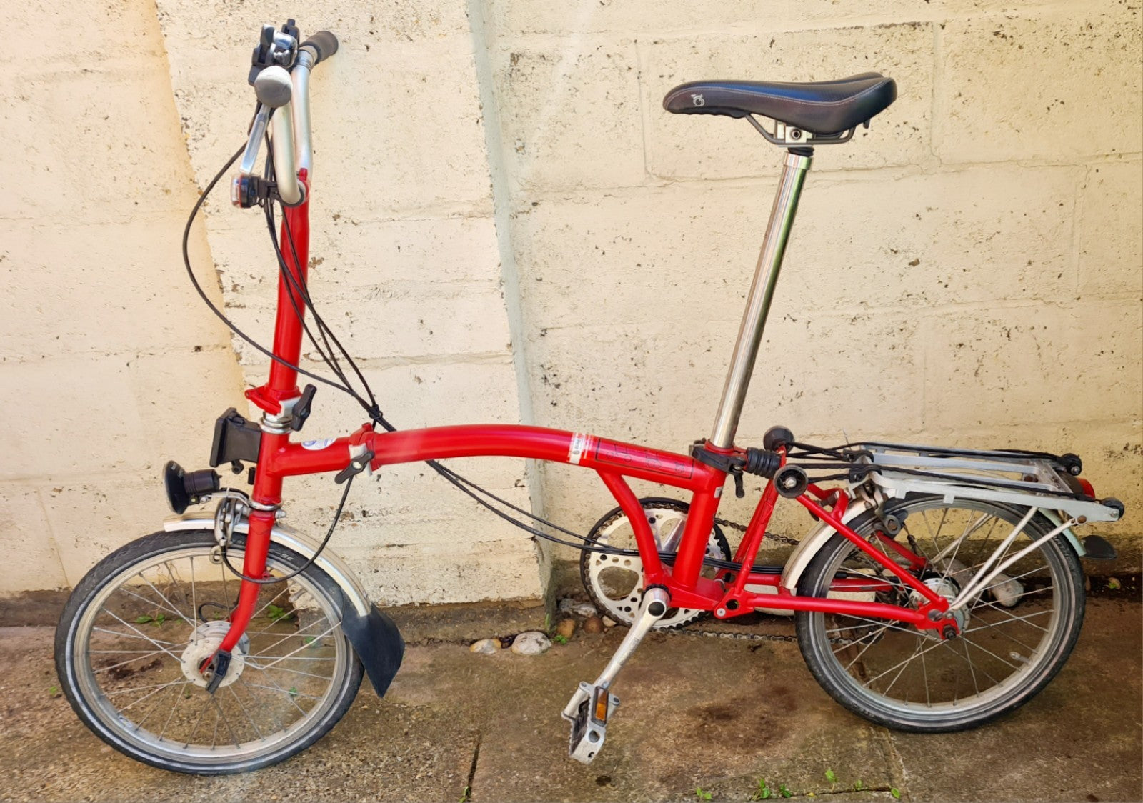 Brompton M6R 6 Speed Folding Bike Red Rear Rack Mudguards UK Made
