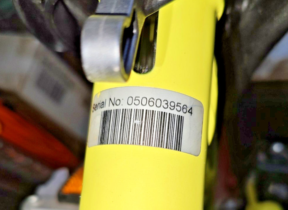 6-Speed Brompton M6L (I think) Folding Bike 2005 Canary Yellow, mudguards.