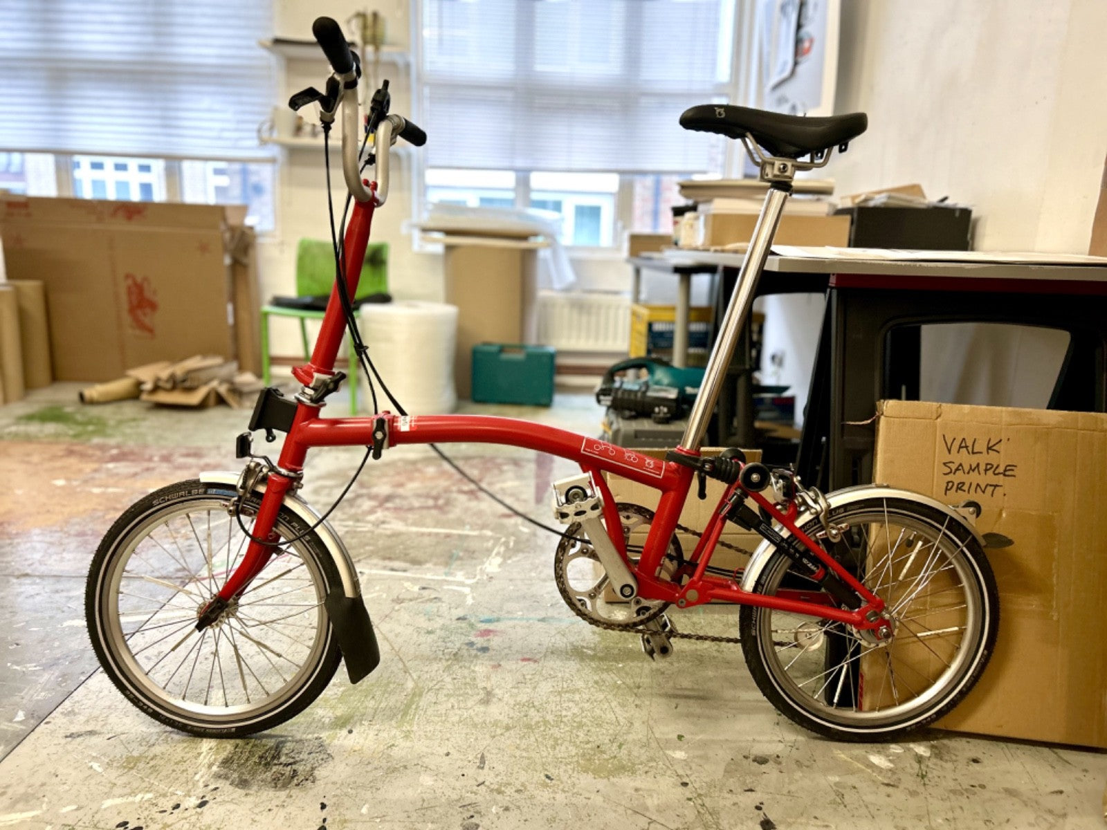 Brompton M3L folding bicycle in Red Excellent Condition