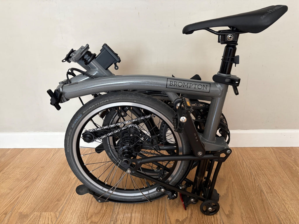 Brompton P Line 4 Speed 2023 flat Handlebar Folding Bike - Storm Grey