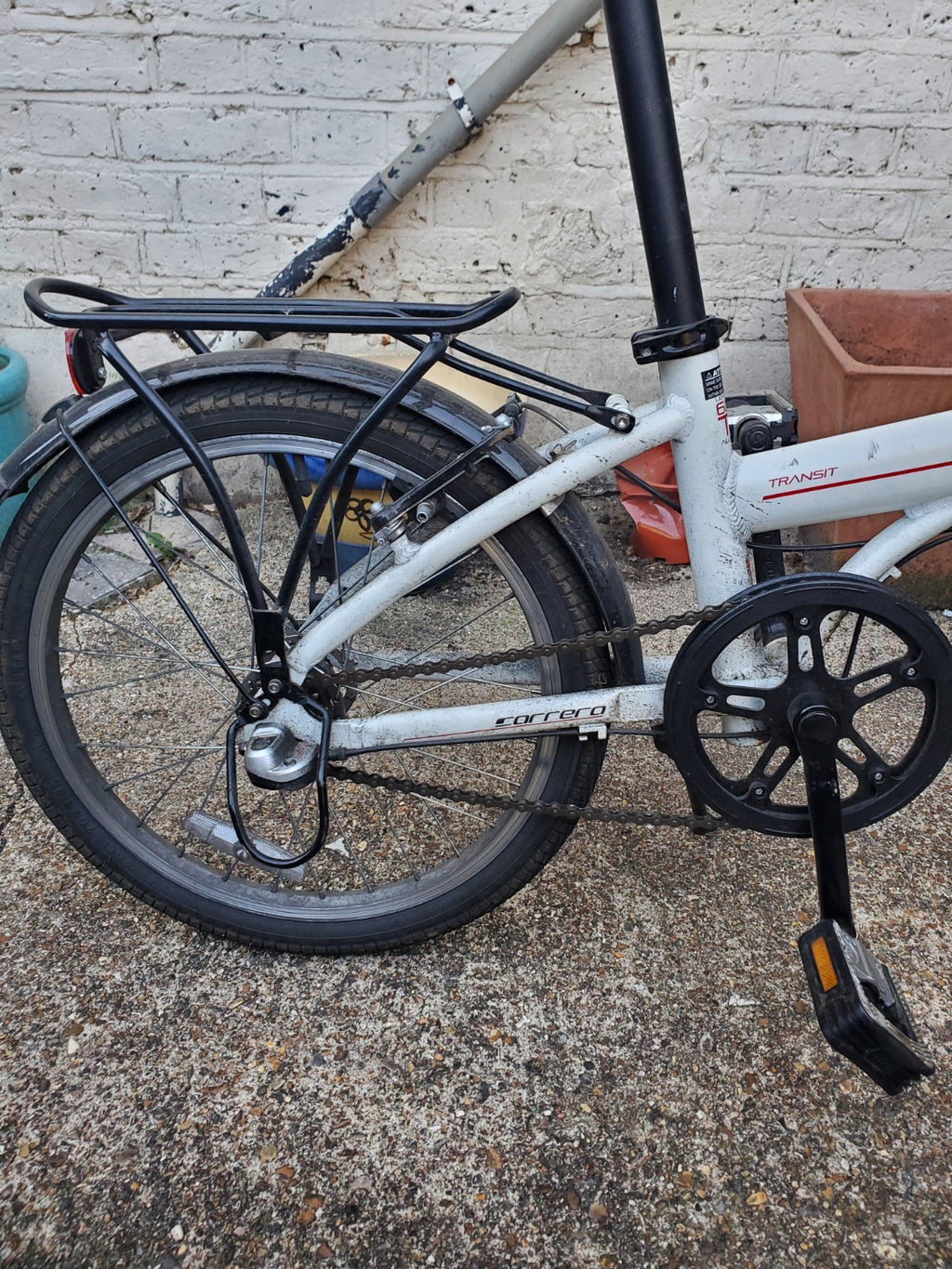 White Carrera Transit Folding Bicycle Bike 20" Wheels