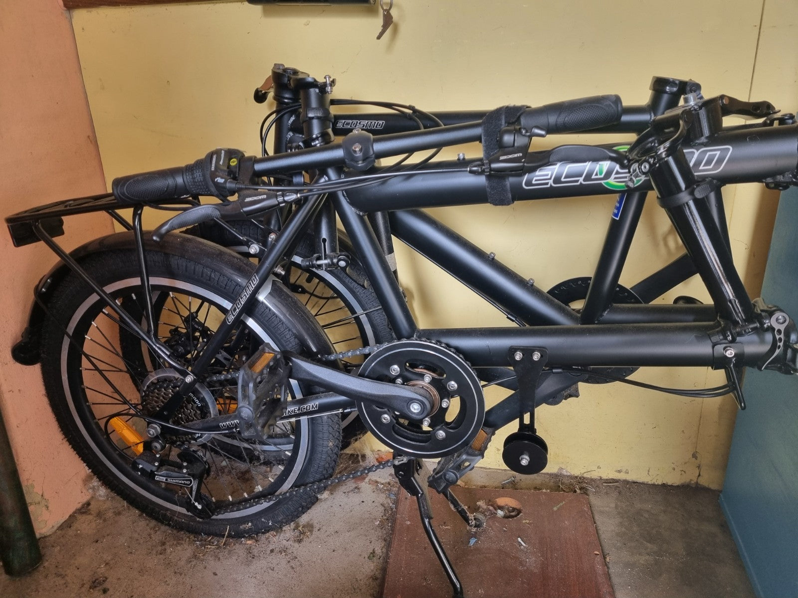 Ecosmo 20TF01BL 20 Inch Wheel Folding Tandem Bicycle Bike - Black