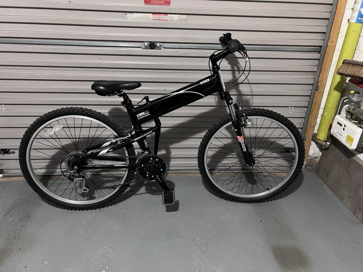 Montague X50 Folding Mountain Bike 16in Black Front Suspension V-Brake