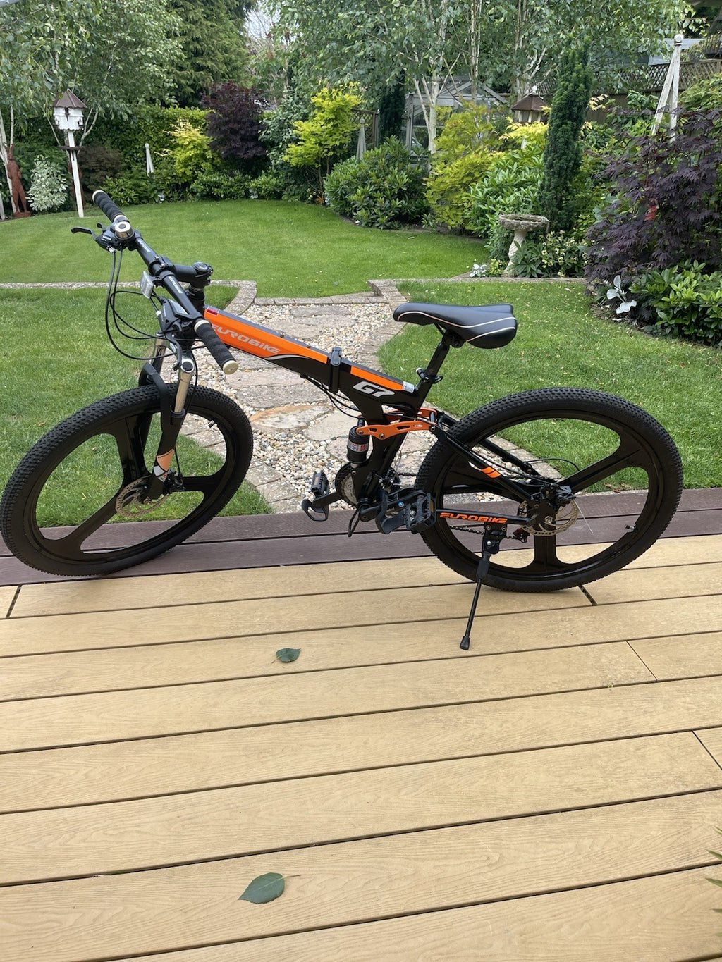 Eurobike G7 Folding Mountain Bike Dual Disc 17" Frame, 27.5" Wheels