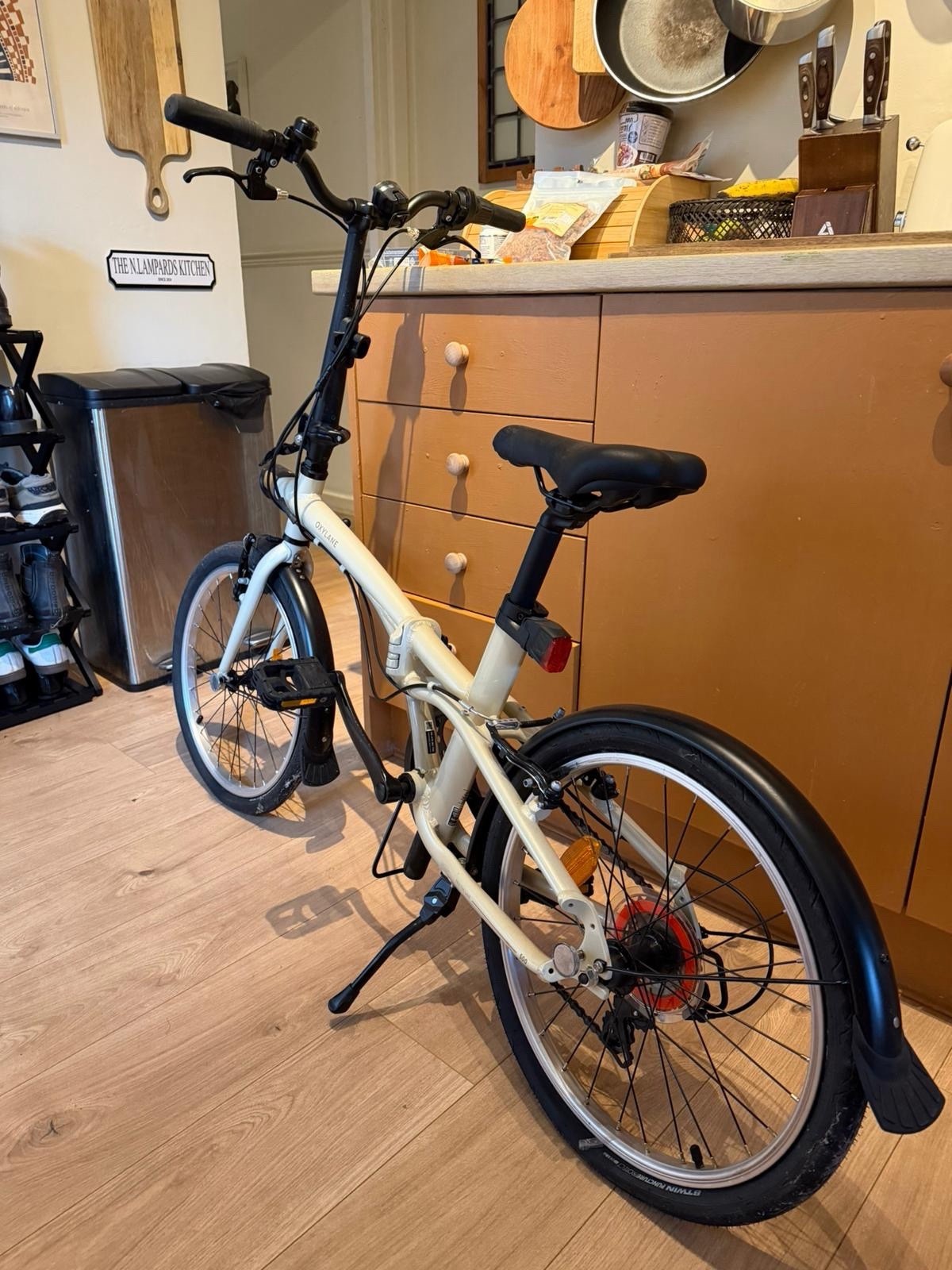 Unused Btwin Folding Bike Cream Colour