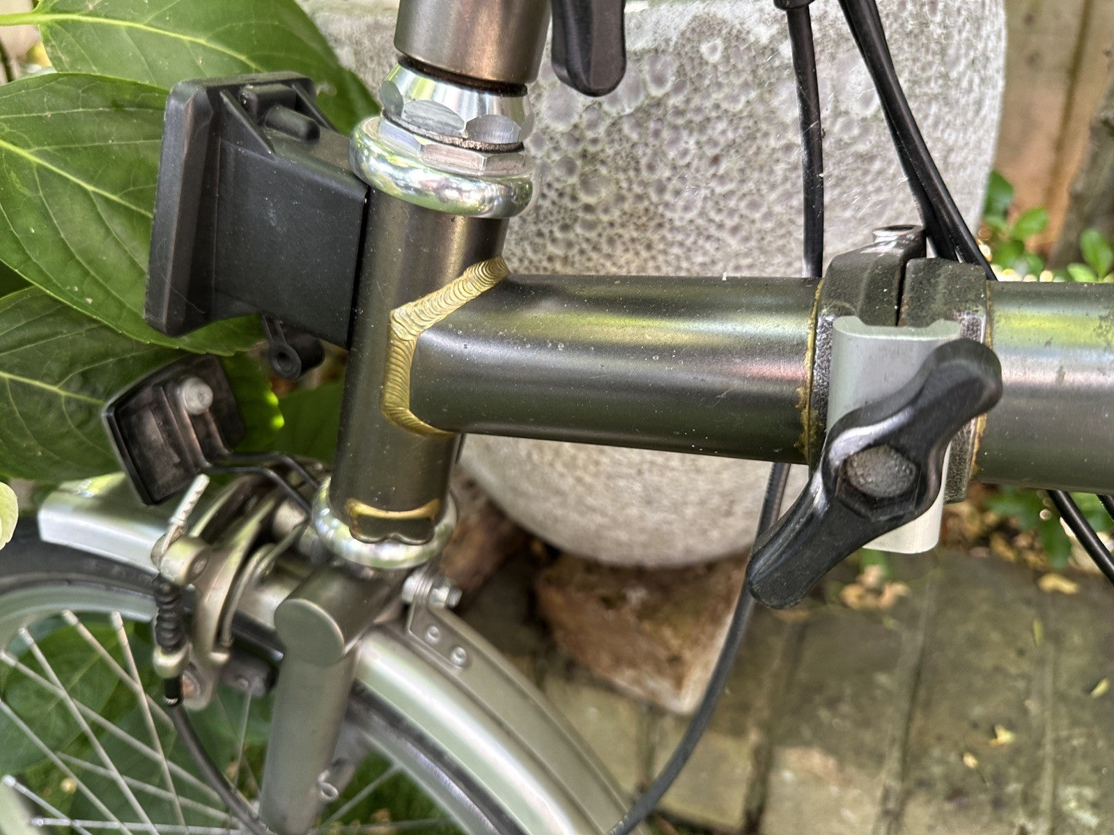 Brompton Folding Bike P-Line Super light Titanium 6 Speed in raw lacquer