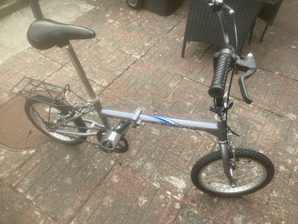 Reflex 100 Folding Bike Grey 1 Speed Flat Bar V-Brakes Vintage