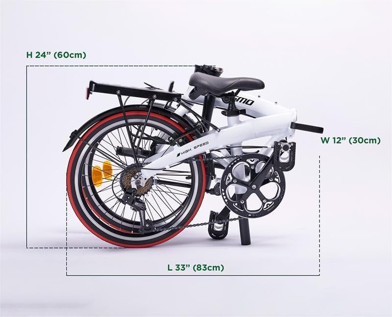 20" Folding City Bike 7-Speed Lightweight Alloy Frame 12kg Urban Ride
