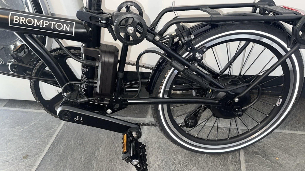 Brompton C Line 6 Speed Folding Bike 16in, Black, Rear Rack, Mudguards