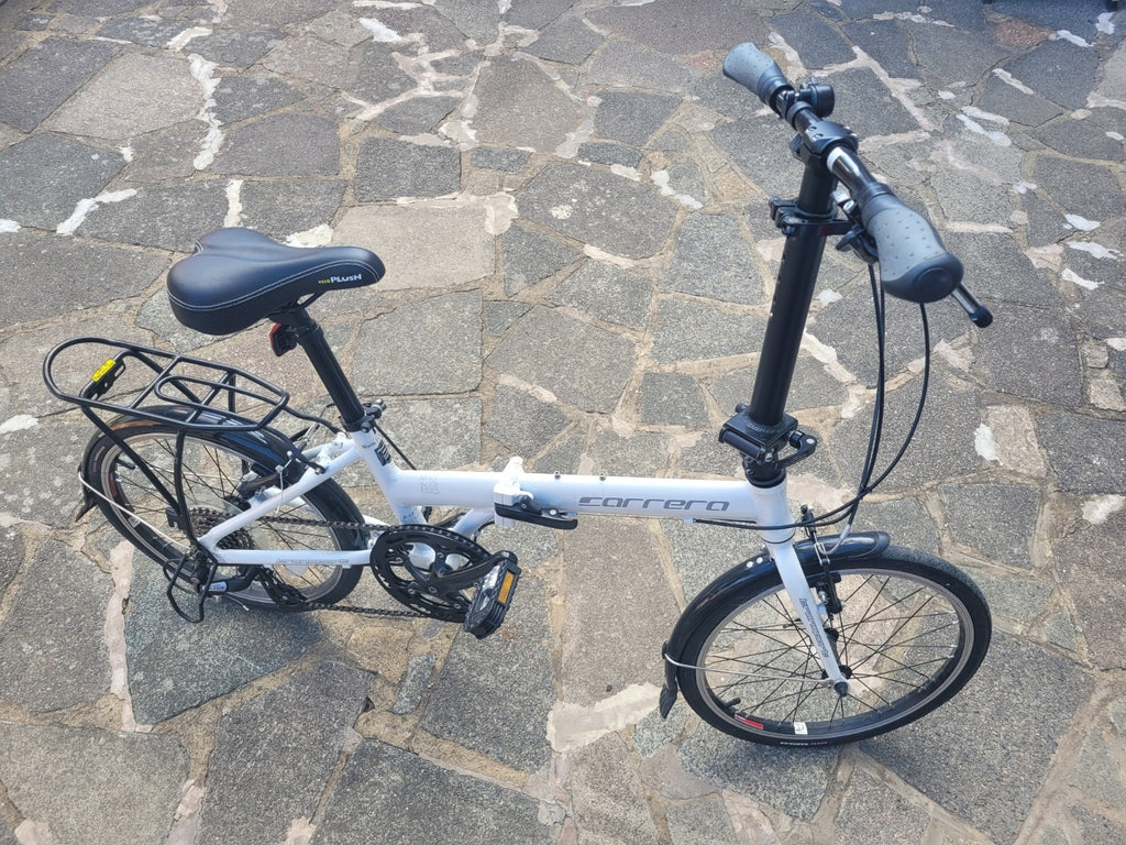 Carrera Transit Folding Bike 20” Wheels 8 Speed Alloy Frame Rack LOCAL DELIVERY