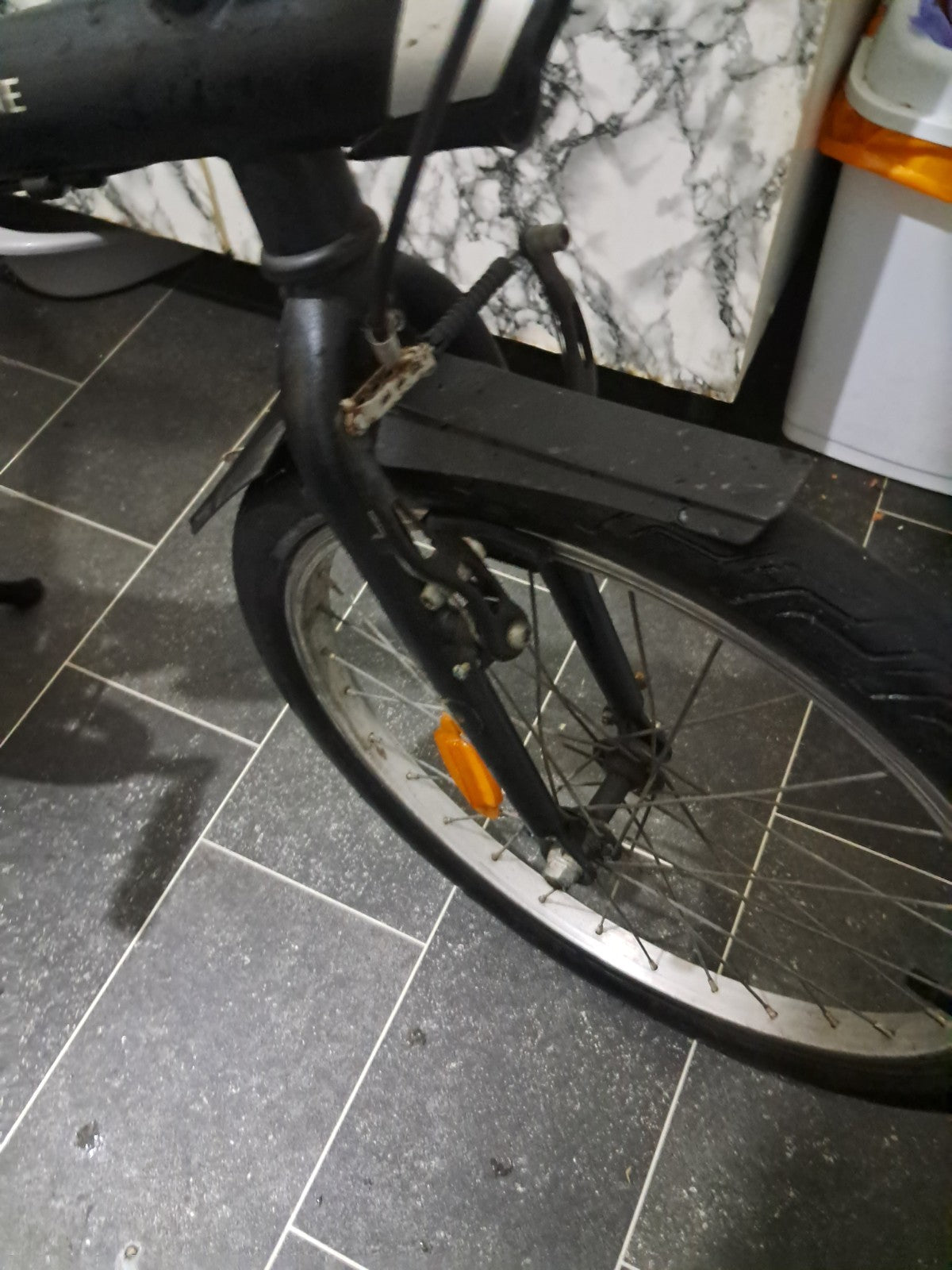 20'' Black Lightweight Folding Bike Single Speed