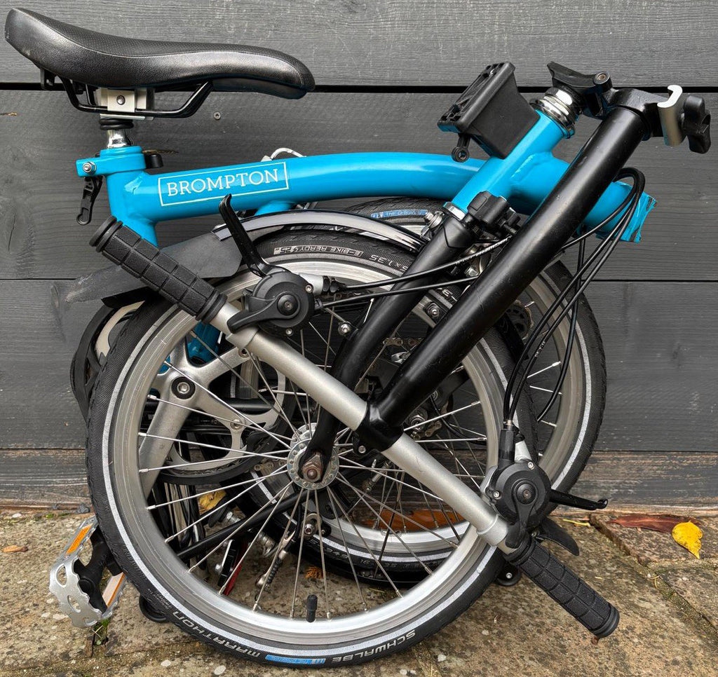 Brompton S6L Urban C Line Folding Bicycle 6 Speed in Lagoon Blue / Black - Used