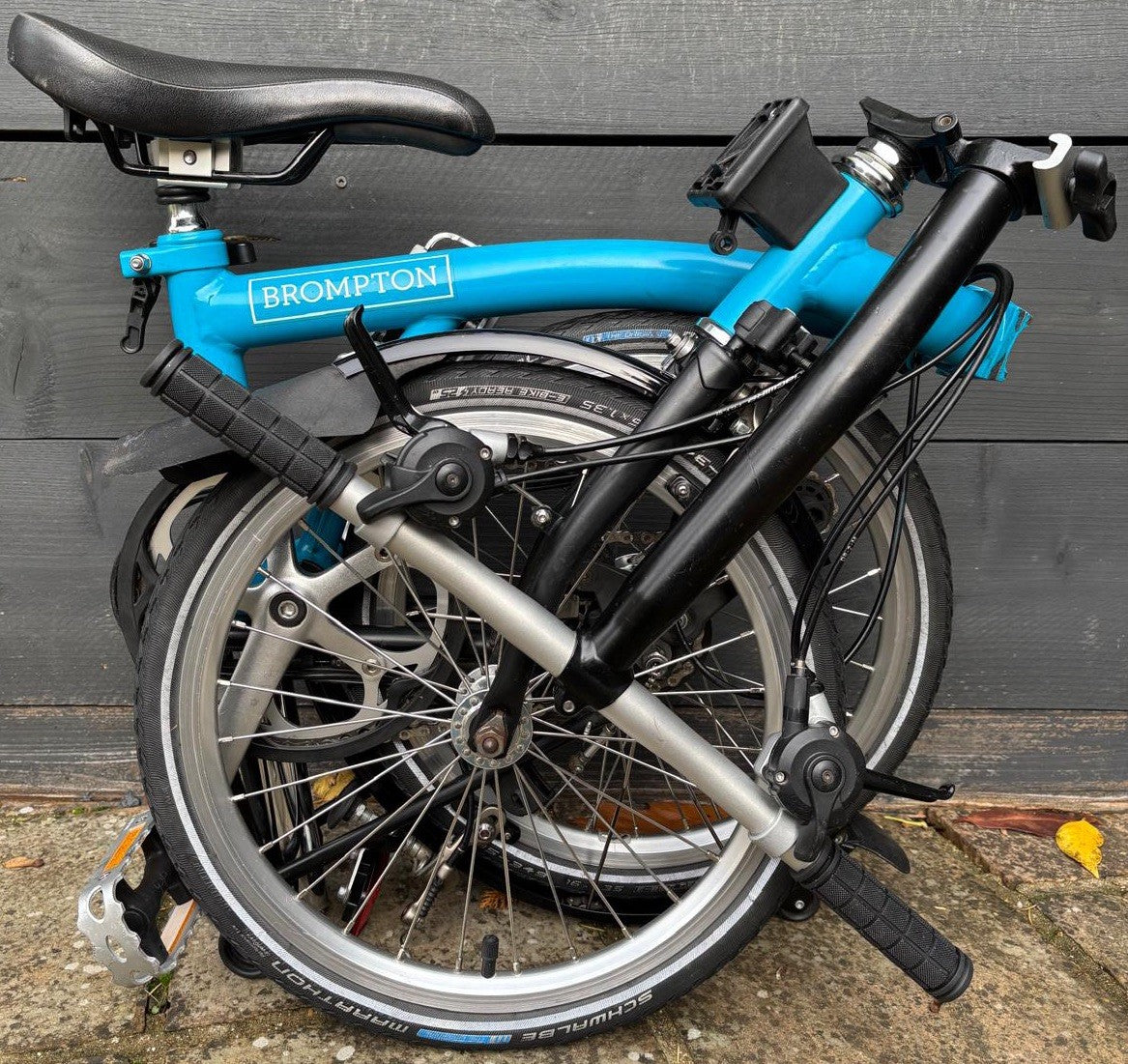 Brompton S6L Urban C Line Folding Bicycle 6 Speed in Lagoon Blue / Black - Used