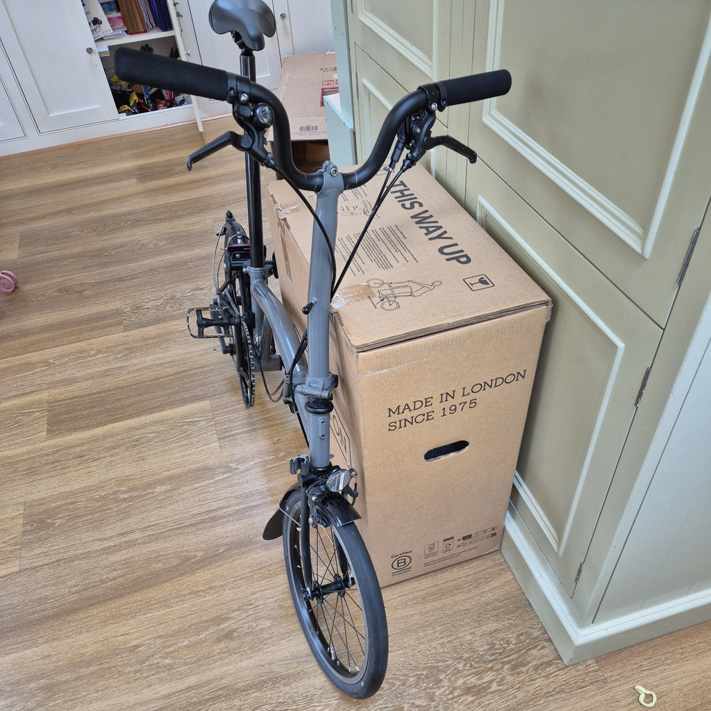 Brompton P Line 4 Speed Titanium Folding Bike Silver Black