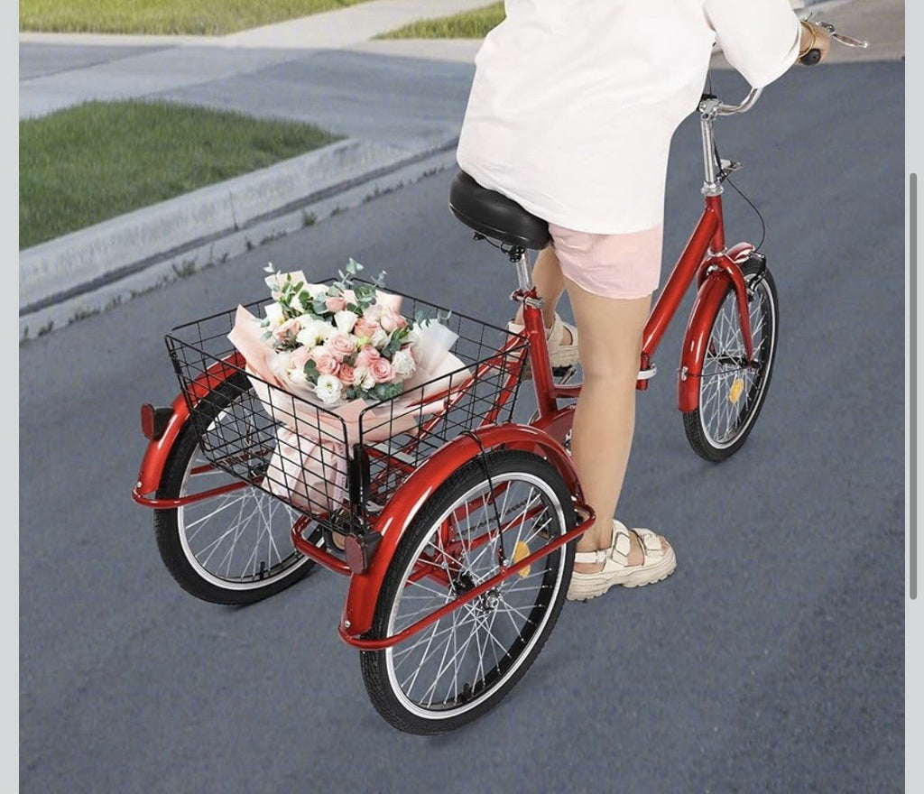 20 Inch Adult Tricycle Folding Model, Seniors Shopping Cargo Trike