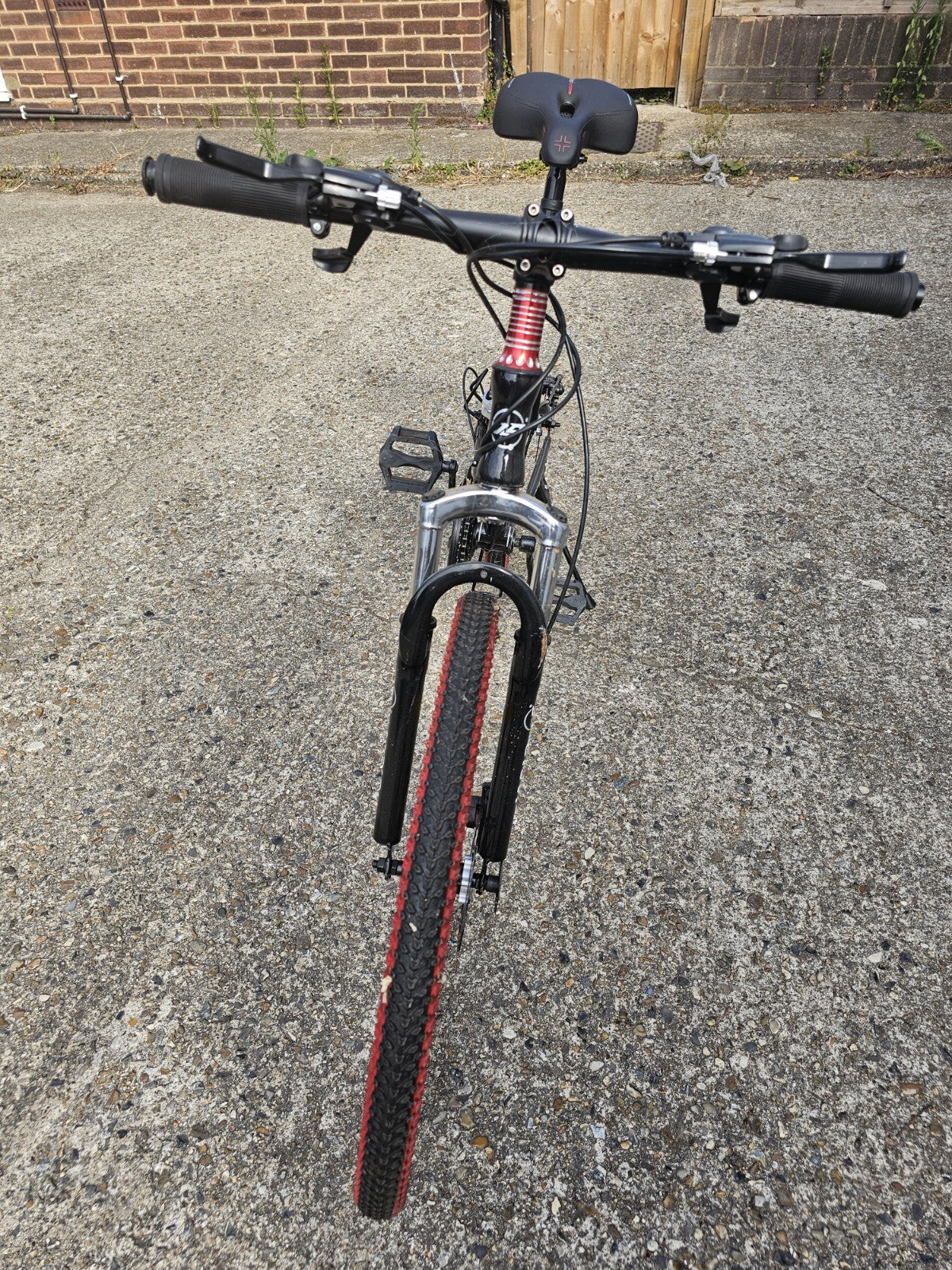 JASIQ Folding Mountain Bike 26in Full Suspension 21-Speed Disc Brakes Black/Red