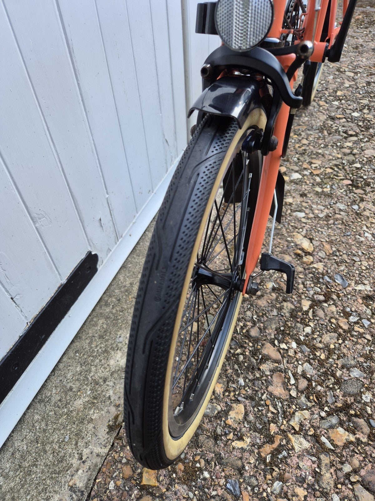 Brompton C Line Explore 6 Speed. FULLY SERVICED. Low Bar. Fire Coral Orange.