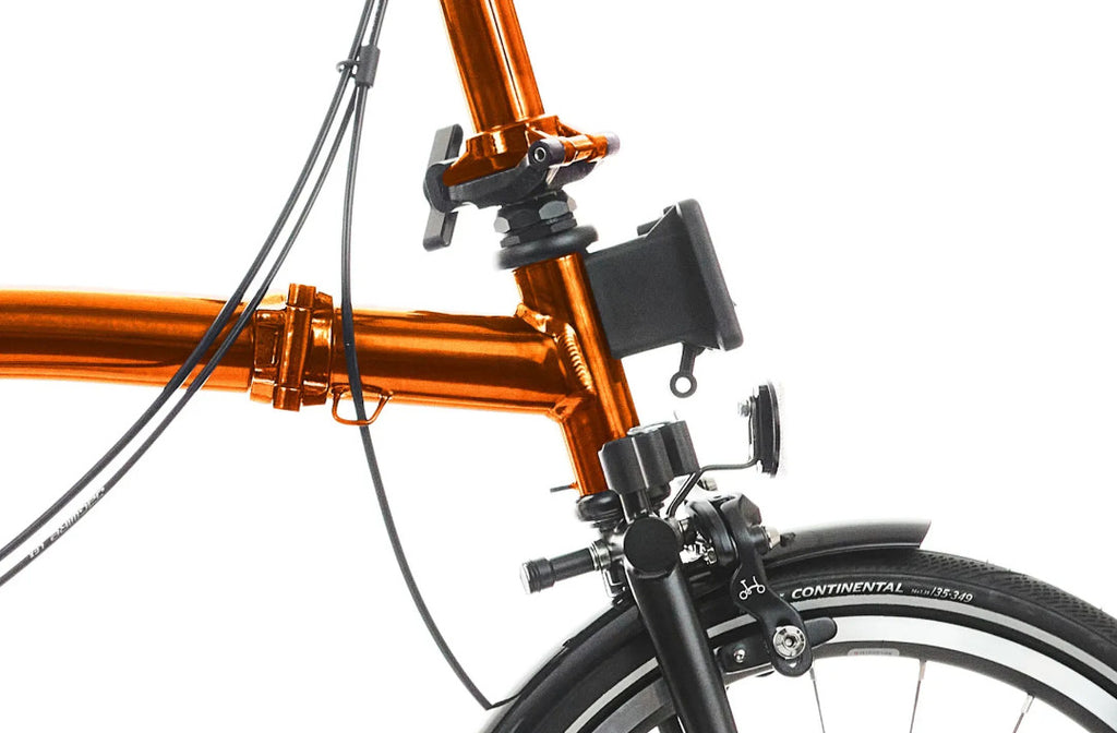Brompton P Line Urban Folding Bike in Flame Lacquer