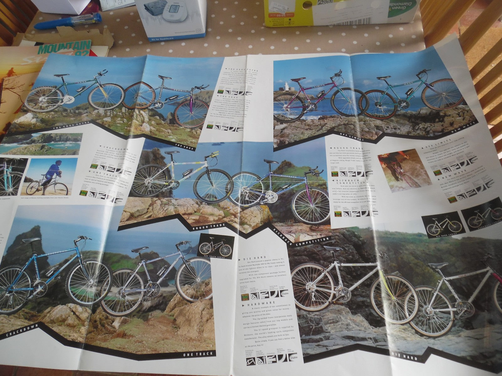 Dawes Cycles 1992 Touring/Tandem & Mountain/Street Brochures fold out type