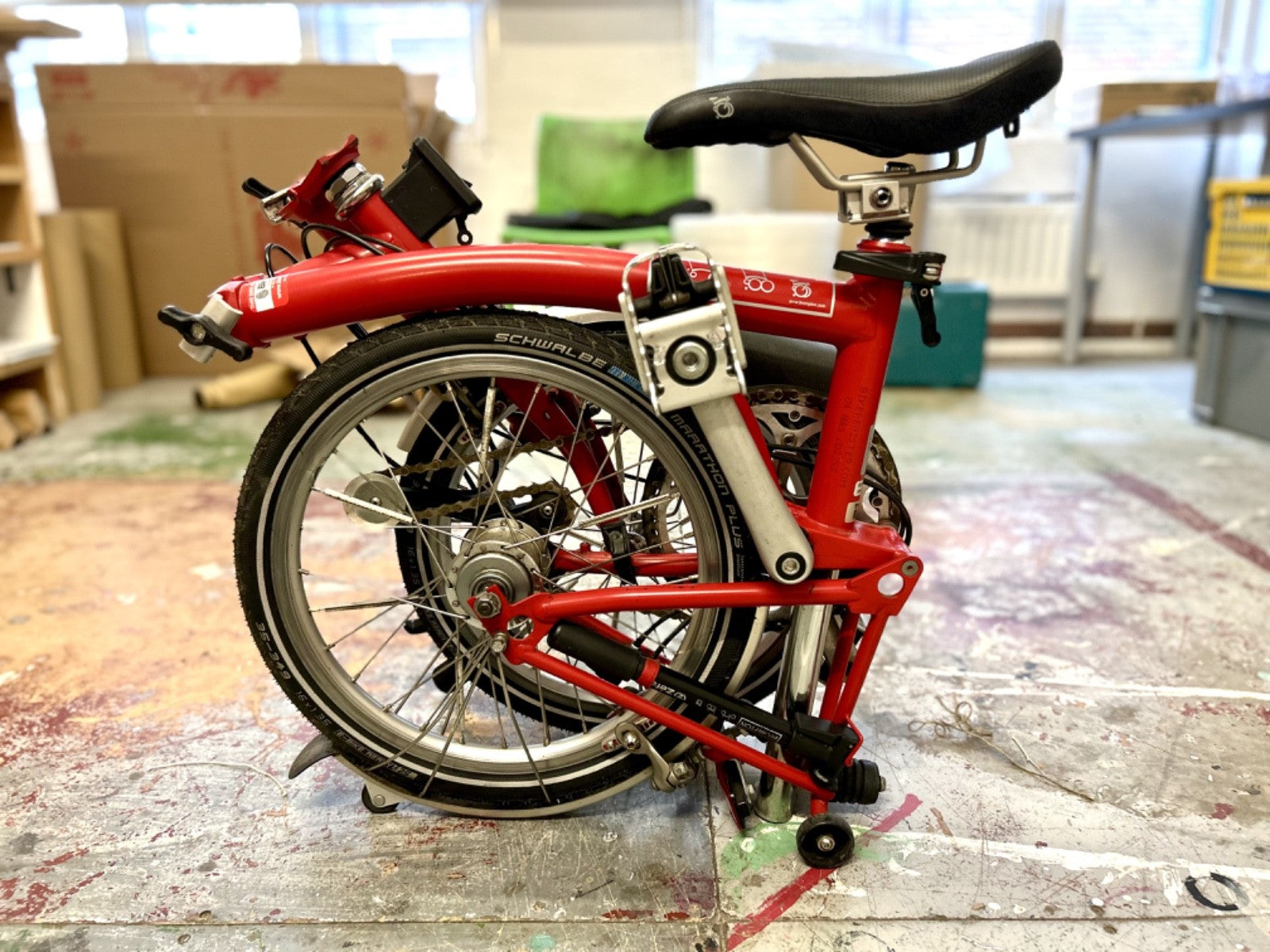 Brompton M3L folding bicycle in Red Excellent Condition
