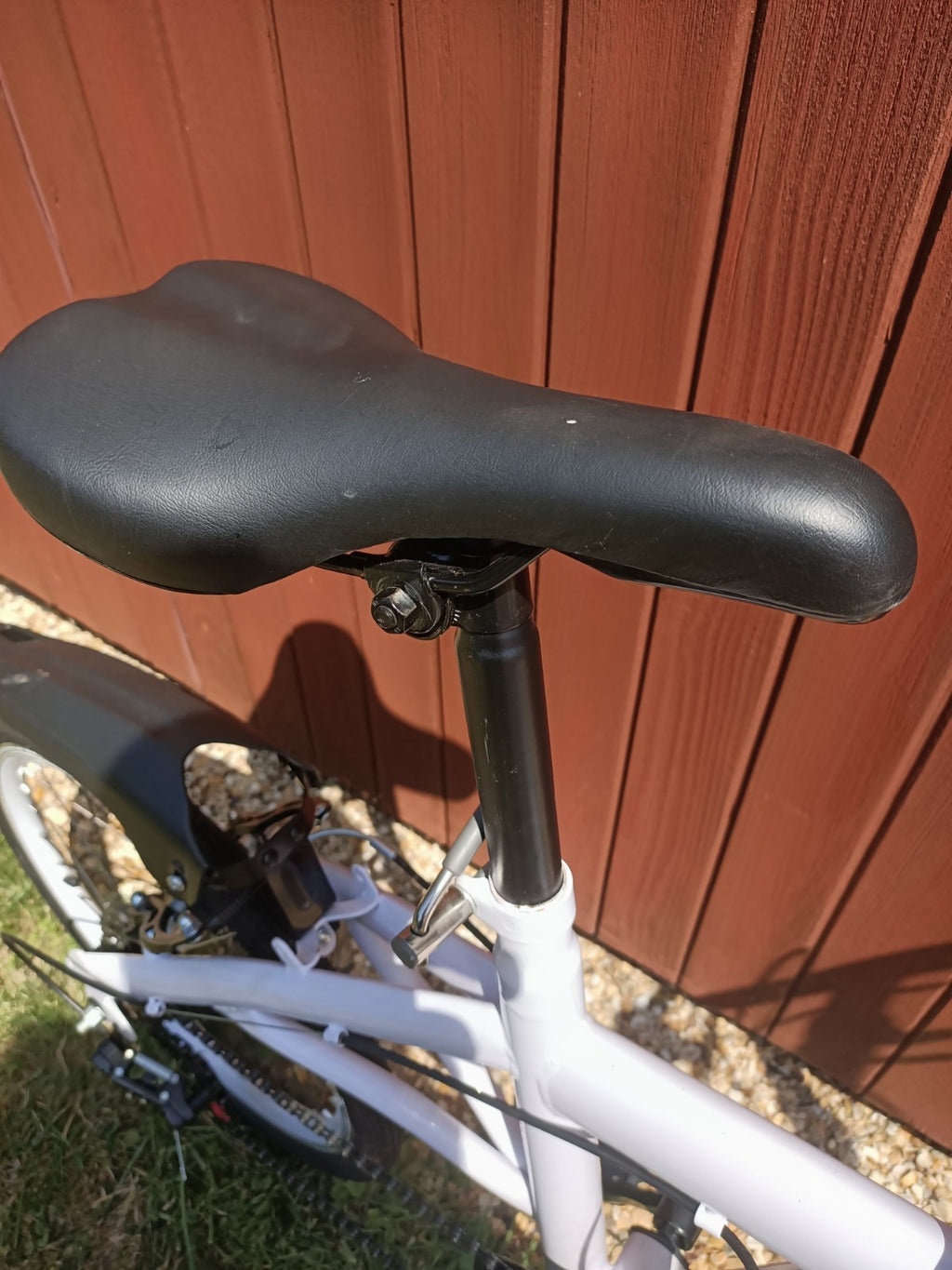 7 Speed 20" Folding White Bike with stand #1216