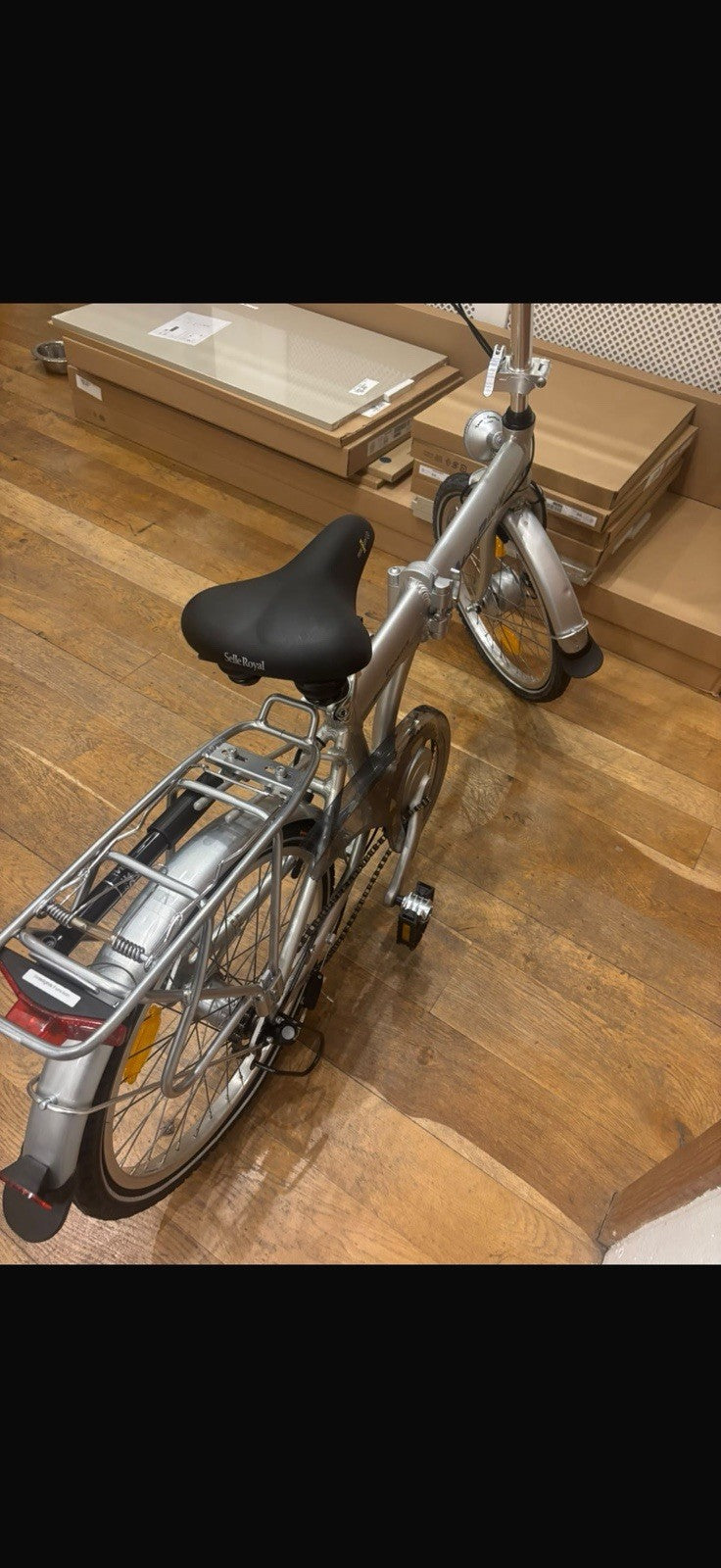 Tchibo TCM Aluminium Folding Bike Silver 20 Inch Wheels Selle Royal Saddle