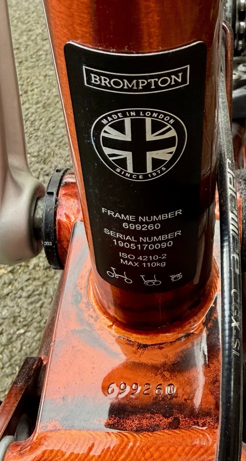 Brompton M6L Flame Lacquer 2019 — Upgraded — Single Owner — Original Receipt