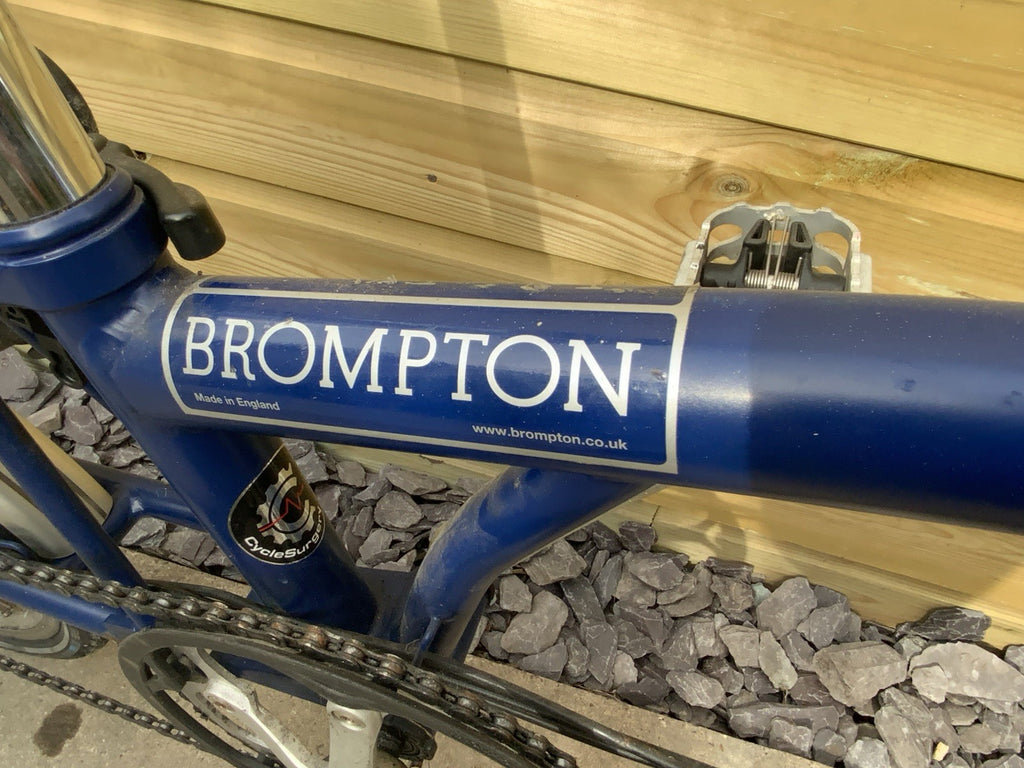 Brompton Folding Bike 3-Speed Blue,  A Bit Dusty As Has Been In Storage A While