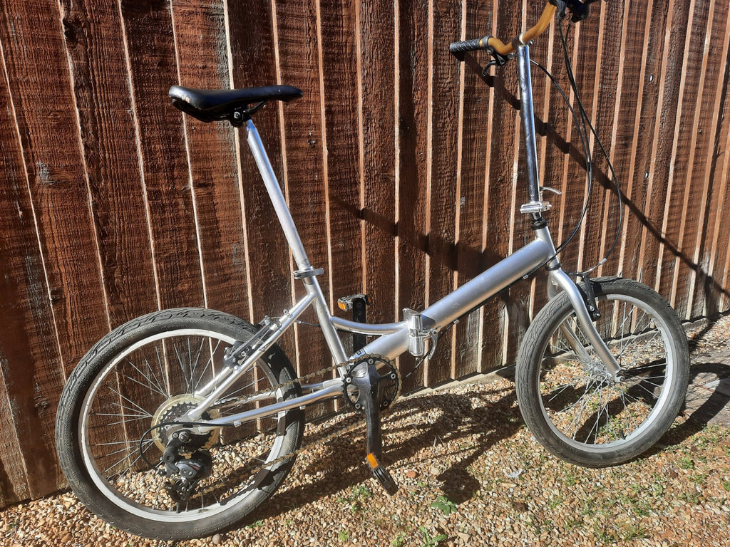 Folding Bike 20in Wheels Aluminium 7-Speed Grip Shifter V-Brakes Silver/Gold