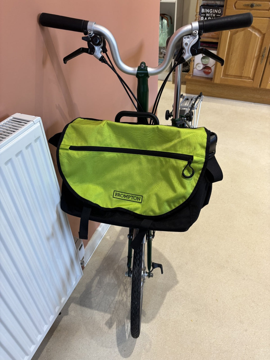 Brompton m6r folding bike, Green with Dynohub lighting, rack & mudguards